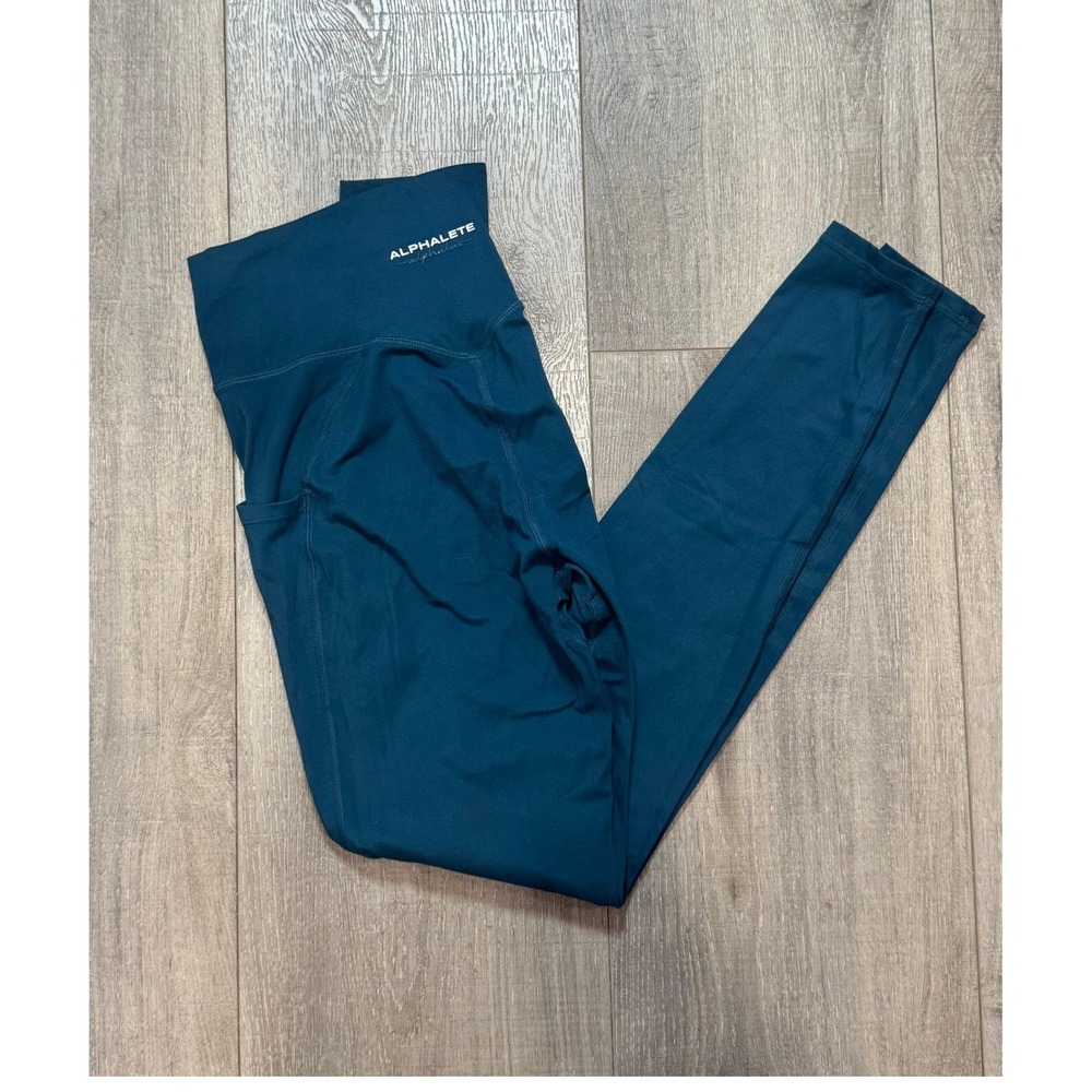 Alphalete Alphalux womens blue teal essential leggings